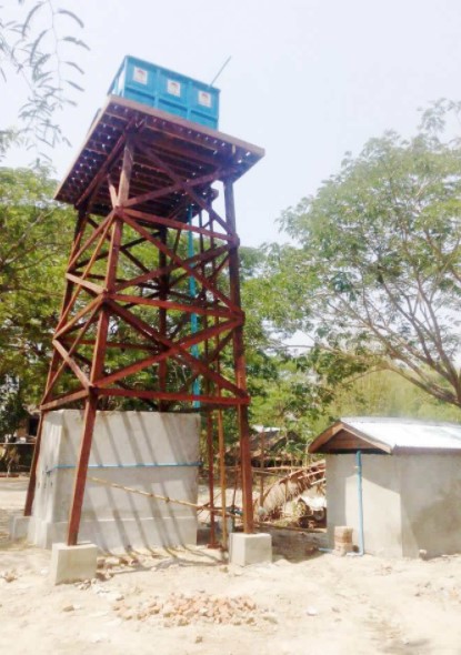  innovative, solar-powered waterwell towers engineered by Rotary Fellow Klas Haglid of Haglid Engineering.